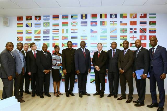 H. E. George Manneh Weah with delegation at the Mashav office